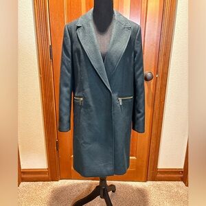 Topshop Green Women's Coat with Snap Closure, size 6